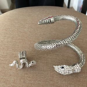 Serpent stretch ring and bracelet